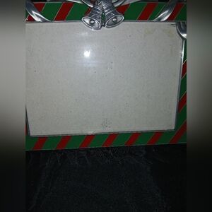Festive Red And Green Striped 4×6 Picture Frame.